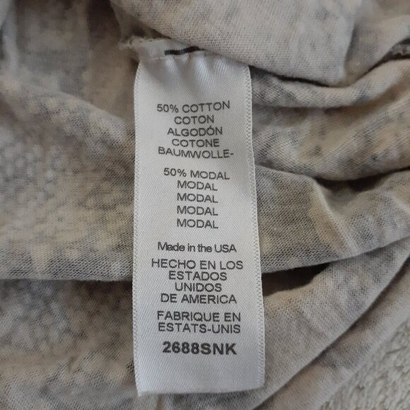 Michael Stars Women's Size L Gray Beige Snake Print Cotton Modal Lounge Shirt - Picture 8 of 12